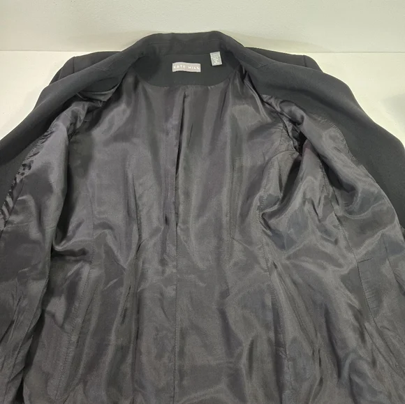 Kate Hill Black 2 Button Shoulder Pad Jacket Blazer size 12 - Picture 8 of 10